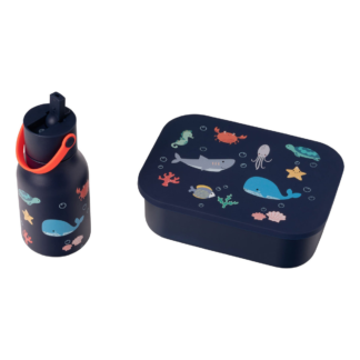 Lund Design Vaikiška gertuvė 400ml ir Pietų dėžutė 1200ml rinkinys vaikams Vandenynas
